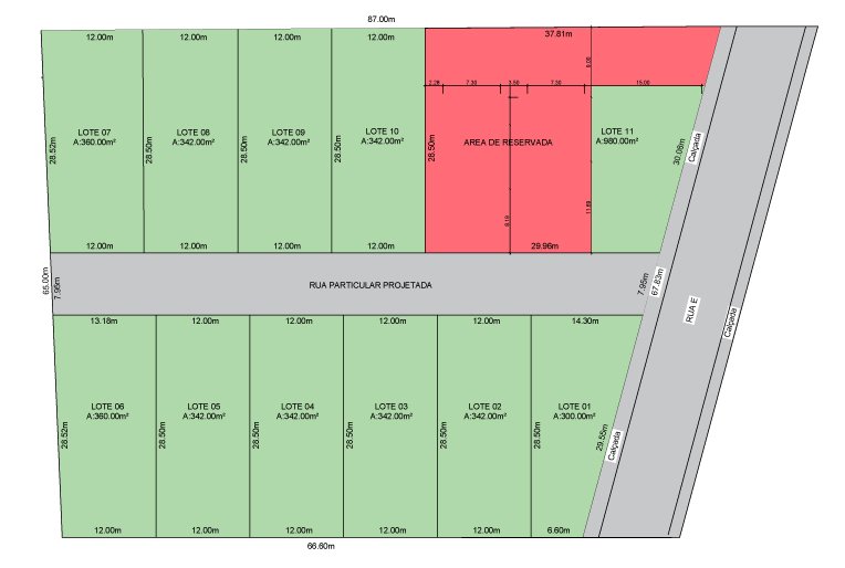Chalés do Lagarto – Pedra Azul planta / implantação
